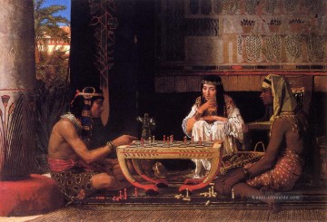 Ägyptische Schachspieler romantischer Sir Lawrence Alma Tadema Ölgemälde